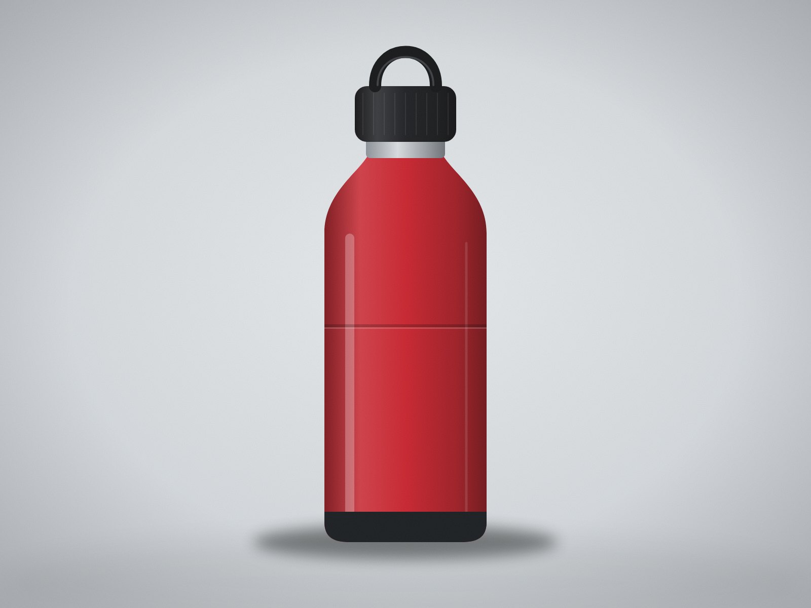 Red steel water bottle